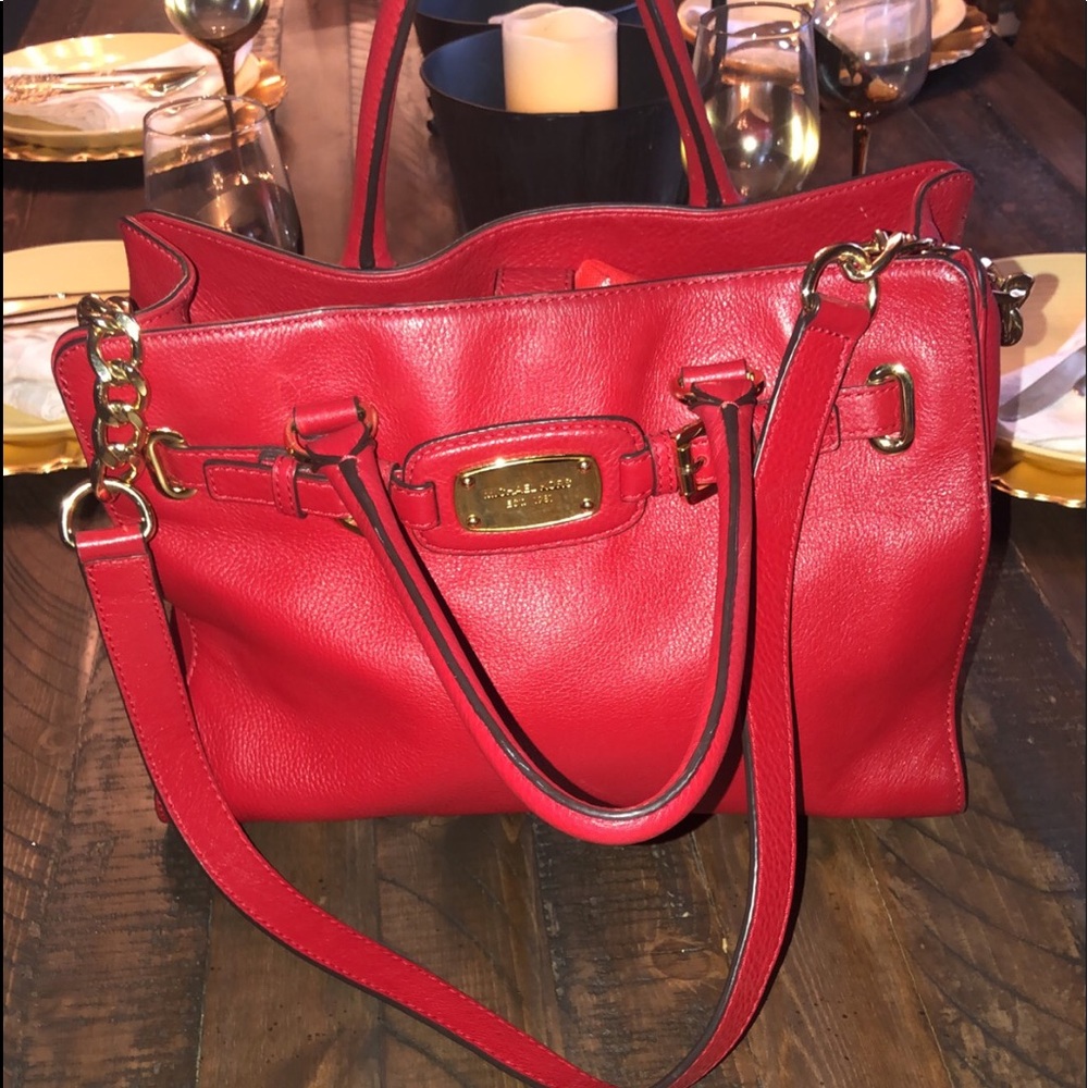 🔥🔥🔥Michael kors large red soft leather bag